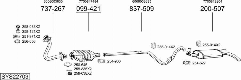 Bosal SYS22703 - Система випуску ОГ autocars.com.ua