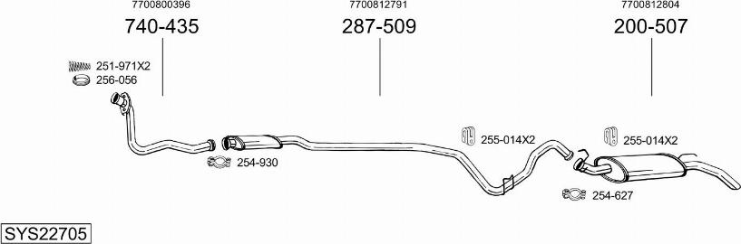 Bosal SYS22705 - Система випуску ОГ autocars.com.ua