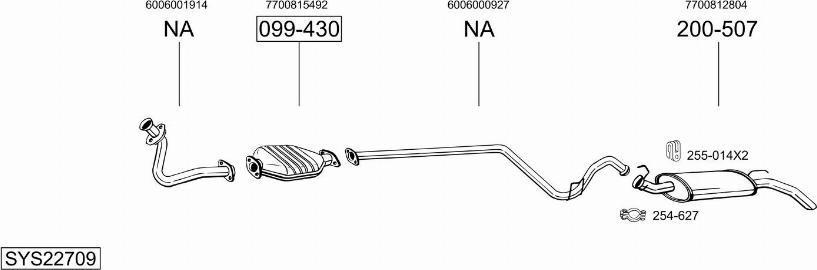 Bosal SYS22709 - Система випуску ОГ autocars.com.ua