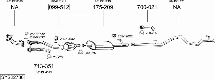 Bosal SYS22736 - Система випуску ОГ autocars.com.ua