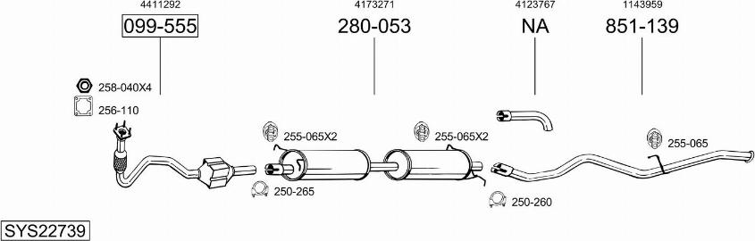 Bosal SYS22739 - Система випуску ОГ autocars.com.ua