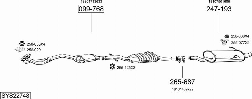 Bosal SYS22748 - Система выпуска ОГ avtokuzovplus.com.ua