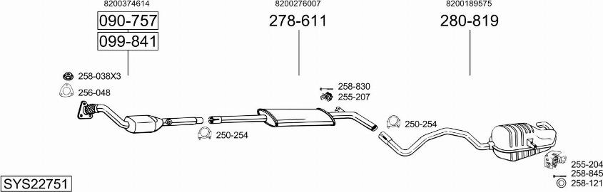 Bosal SYS22751 - Система випуску ОГ autocars.com.ua