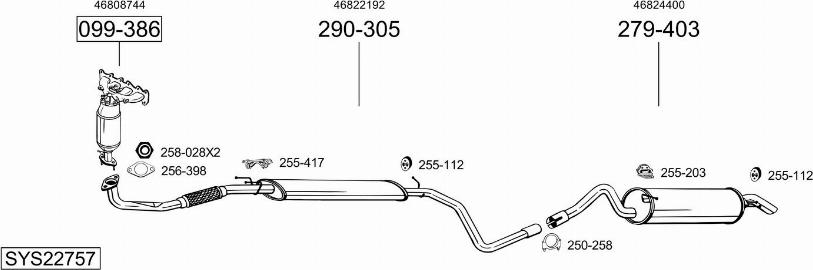 Bosal SYS22757 - Система випуску ОГ autocars.com.ua