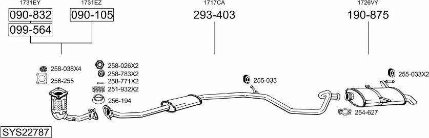 Bosal SYS22787 - Система випуску ОГ autocars.com.ua