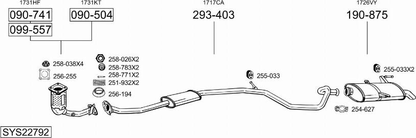 Bosal SYS22792 - Система випуску ОГ autocars.com.ua