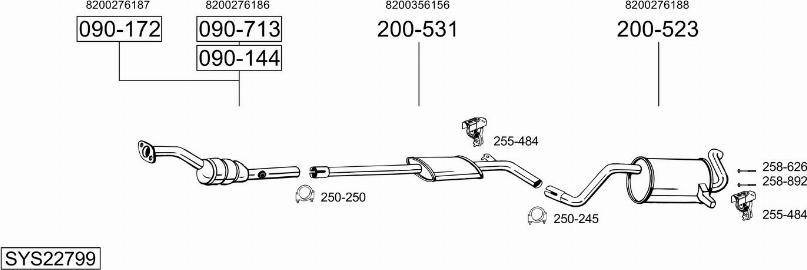 Bosal SYS22799 - Система випуску ОГ autocars.com.ua
