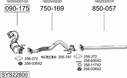 Bosal SYS22800 - Система випуску ОГ autocars.com.ua