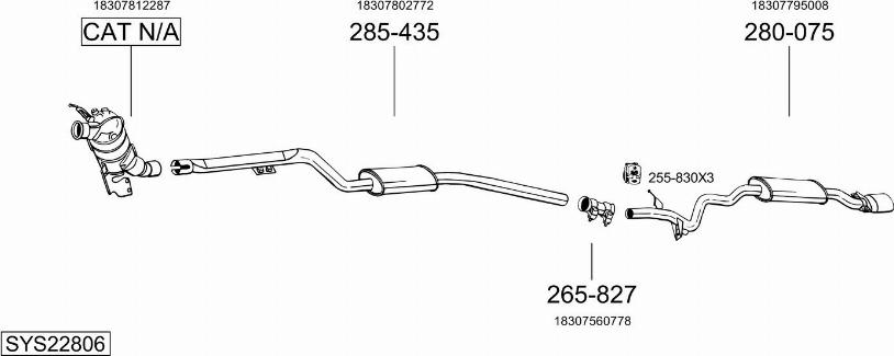 Bosal SYS22806 - Система випуску ОГ autocars.com.ua