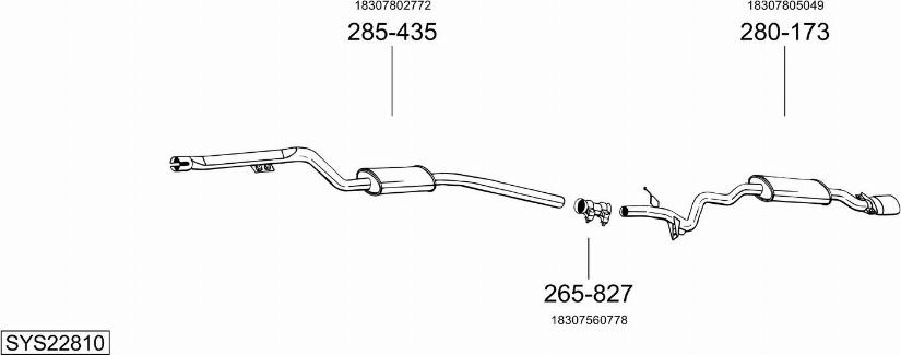 Bosal SYS22810 - Система випуску ОГ autocars.com.ua