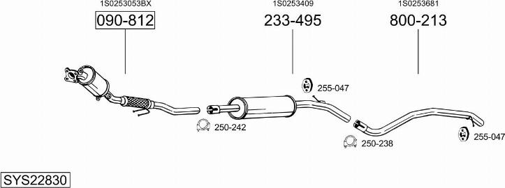 Bosal SYS22830 - Система випуску ОГ autocars.com.ua