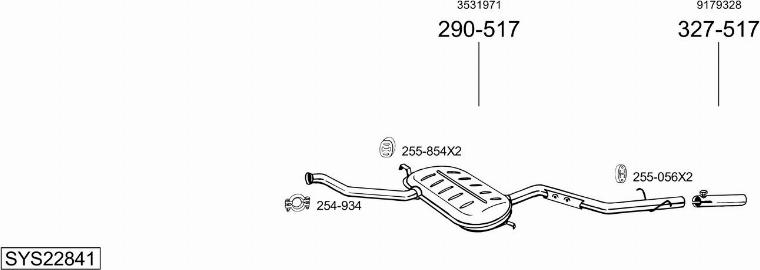 Bosal SYS22841 - Система випуску ОГ autocars.com.ua
