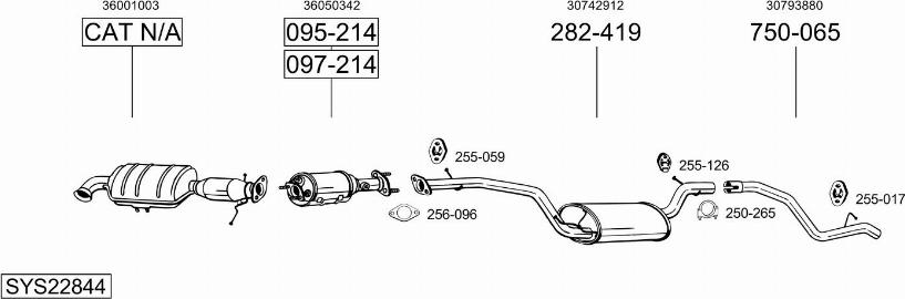 Bosal SYS22844 - Система випуску ОГ autocars.com.ua