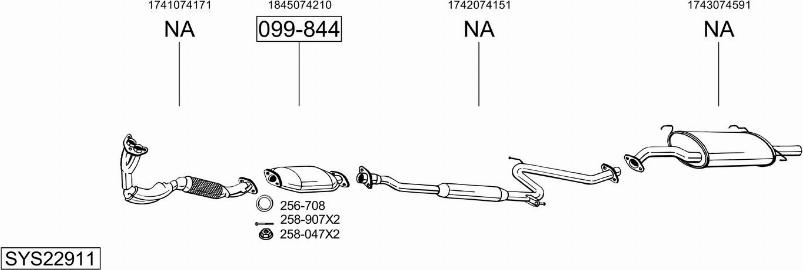 Bosal SYS22911 - Система випуску ОГ autocars.com.ua