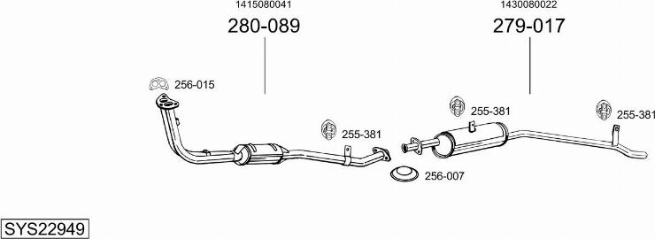 Bosal SYS22949 - Система випуску ОГ autocars.com.ua
