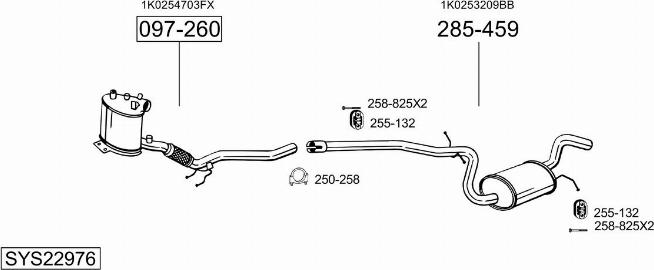 Bosal SYS22976 - Система випуску ОГ autocars.com.ua