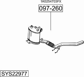 Bosal SYS22977 - Система випуску ОГ autocars.com.ua