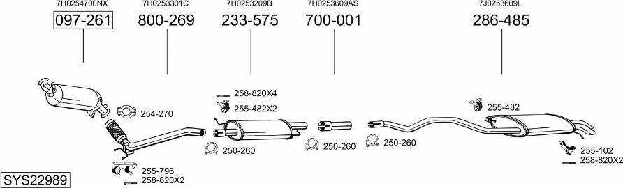 Bosal SYS22989 - Система випуску ОГ autocars.com.ua