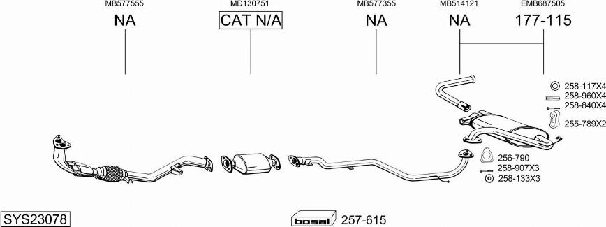 Bosal SYS23078 - Система випуску ОГ autocars.com.ua