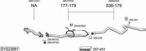 Bosal SYS23081 - Система випуску ОГ autocars.com.ua