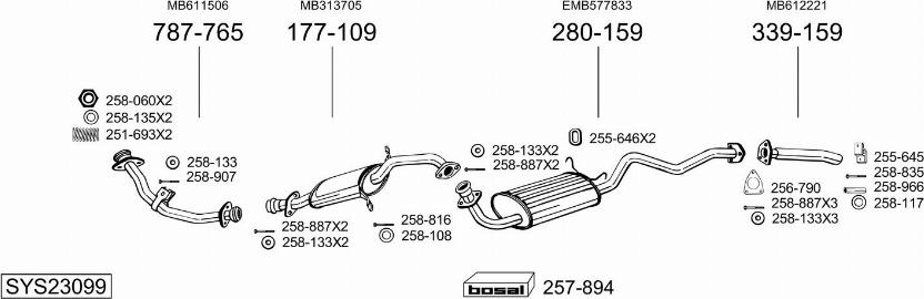 Bosal SYS23099 - Система випуску ОГ autocars.com.ua