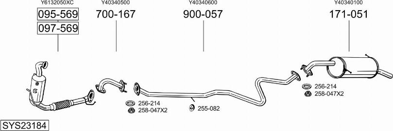 Bosal SYS23184 - Система випуску ОГ autocars.com.ua
