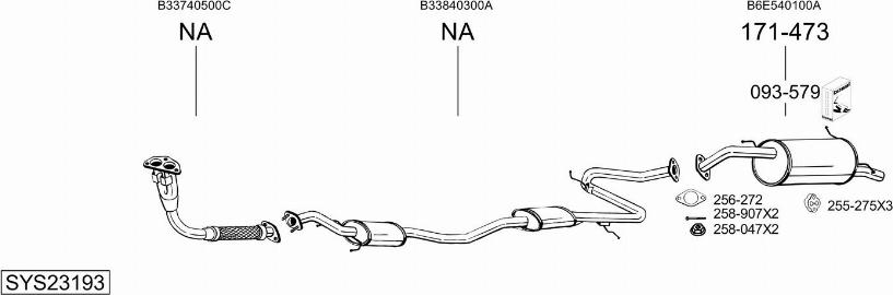 Bosal SYS23193 - Система выпуска ОГ avtokuzovplus.com.ua