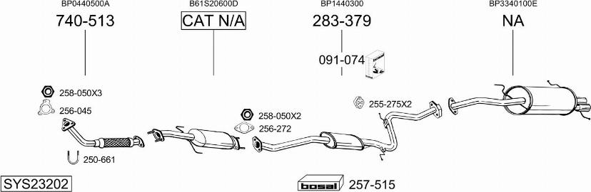 Bosal SYS23202 - Система выпуска ОГ avtokuzovplus.com.ua