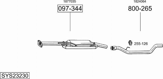 Bosal SYS23230 - Система випуску ОГ autocars.com.ua