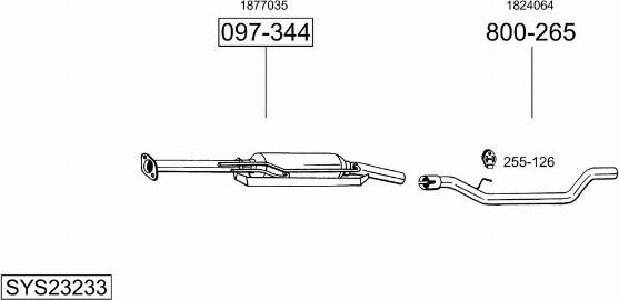 Bosal SYS23233 - Система випуску ОГ autocars.com.ua