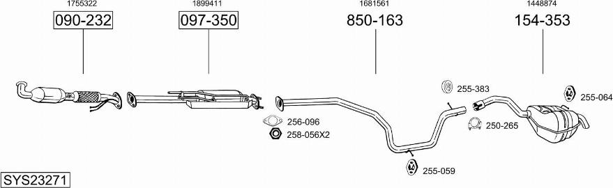 Bosal SYS23271 - Система выпуска ОГ avtokuzovplus.com.ua