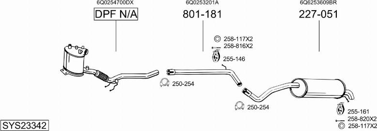 Bosal SYS23342 - Система выпуска ОГ avtokuzovplus.com.ua