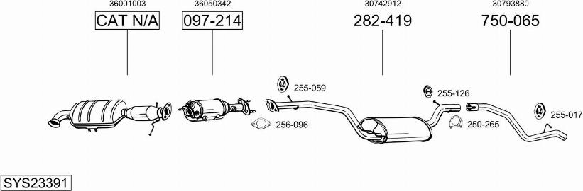 Bosal SYS23391 - Система випуску ОГ autocars.com.ua