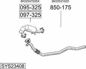 Bosal SYS23408 - Система випуску ОГ autocars.com.ua