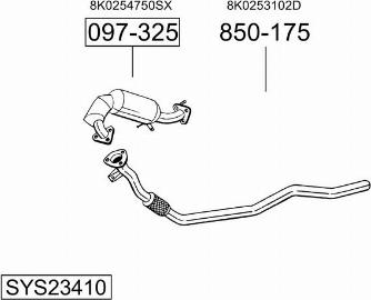 Bosal SYS23410 - Система випуску ОГ autocars.com.ua
