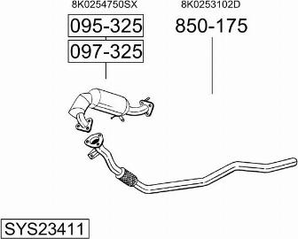 Bosal SYS23411 - Система випуску ОГ autocars.com.ua