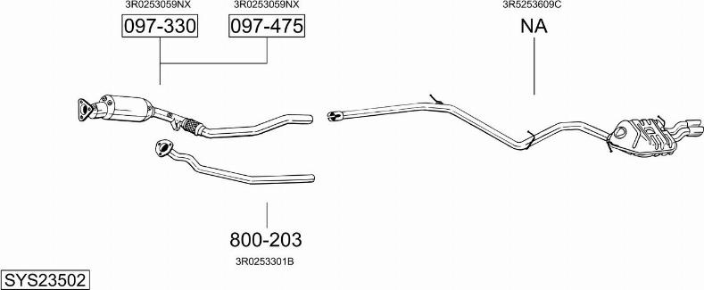 Bosal SYS23502 - Система випуску ОГ autocars.com.ua