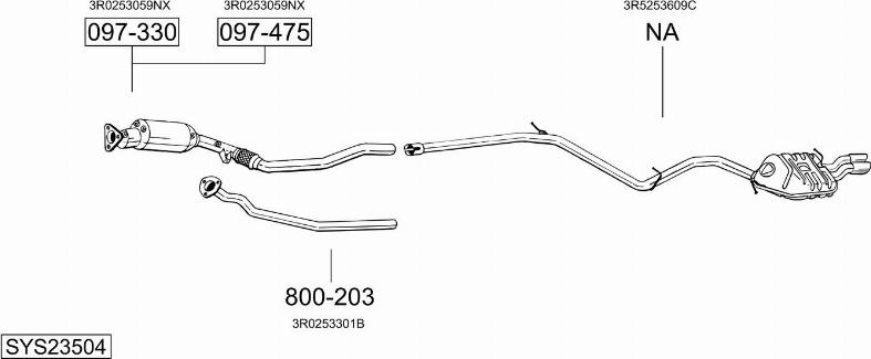 Bosal SYS23504 - Система випуску ОГ autocars.com.ua