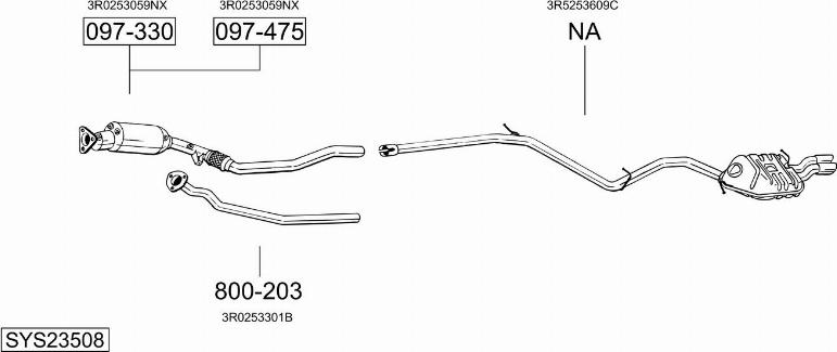 Bosal SYS23508 - Система випуску ОГ autocars.com.ua