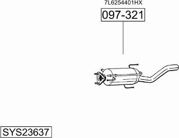 Bosal SYS23637 - Система випуску ОГ autocars.com.ua