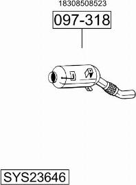 Bosal SYS23646 - Система випуску ОГ autocars.com.ua