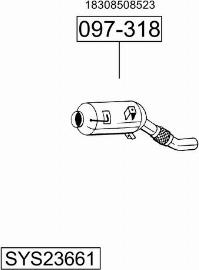 Bosal SYS23661 - Система випуску ОГ autocars.com.ua