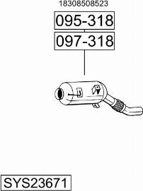 Bosal SYS23671 - Система випуску ОГ autocars.com.ua