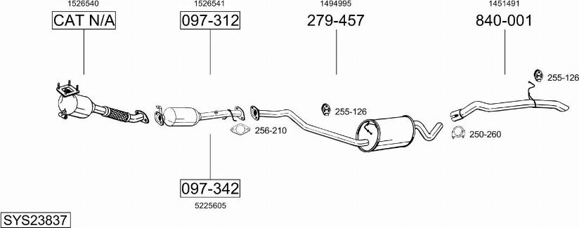 Bosal SYS23837 - Система випуску ОГ autocars.com.ua