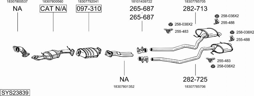 Bosal SYS23839 - Система випуску ОГ autocars.com.ua