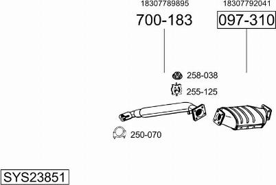 Bosal SYS23851 - Система випуску ОГ autocars.com.ua