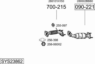 Bosal SYS23862 - Система випуску ОГ autocars.com.ua