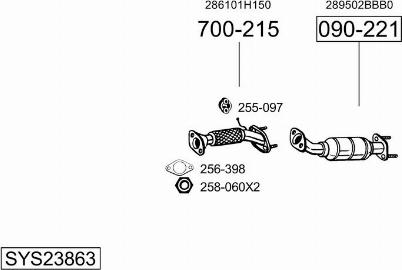 Bosal SYS23863 - Система випуску ОГ autocars.com.ua