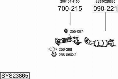 Bosal SYS23865 - Система випуску ОГ autocars.com.ua