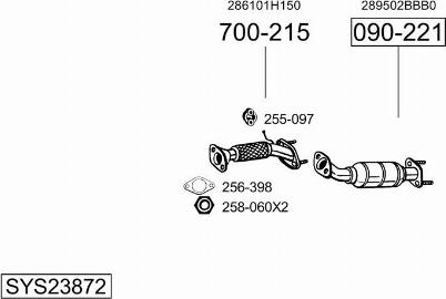 Bosal SYS23872 - Система випуску ОГ autocars.com.ua